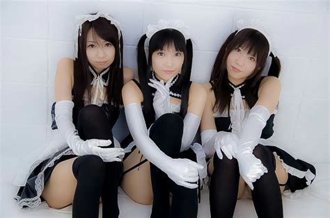 Models Outfits Asian Model Ripped Jean Maid Asian Girl Gloves Kawaii Photography Sweetie