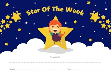 Star Of The Week Powerpoint Certificate Student Certificates Free