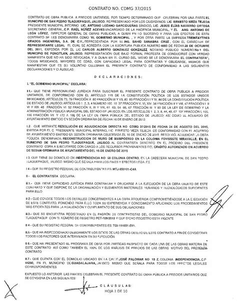 Pdf Contrato De Obra PÚblica A Precios Unitarios Por 114·· Que