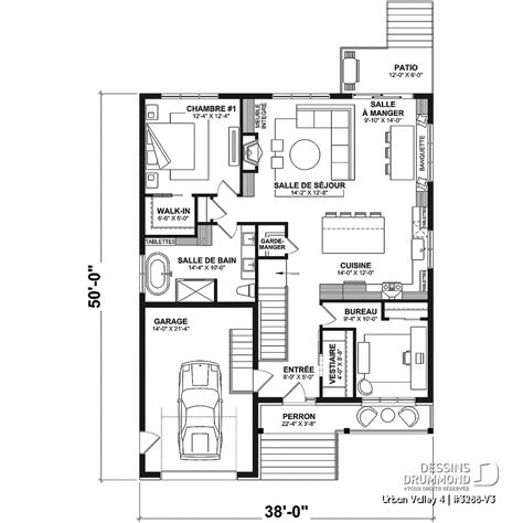 Plan Maison 6 Chambres 2 S Bain Garage 3288 V3 Dessins Drummond