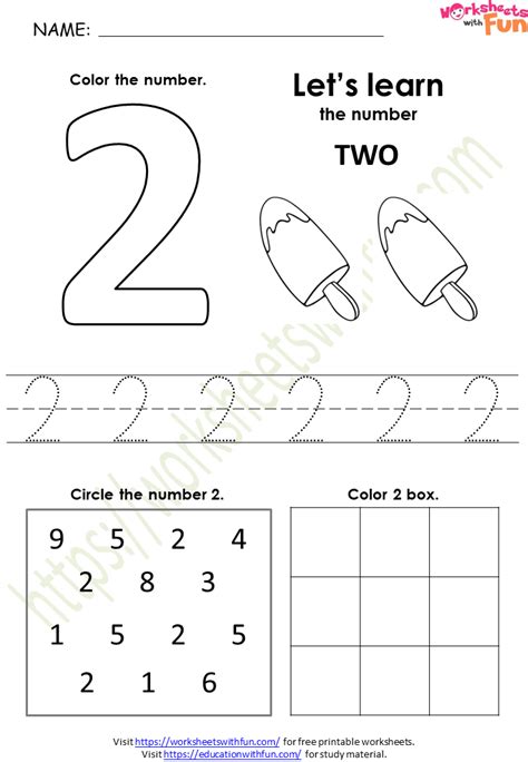 Mathematics Preschool Number 2 Worksheet Ae8