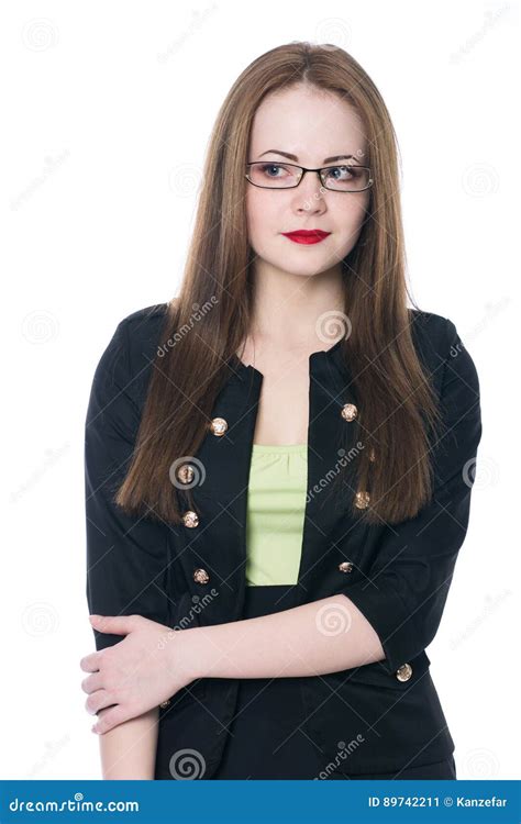 Portrait Of A Business Woman Wearing Glasses Stock Image Image Of