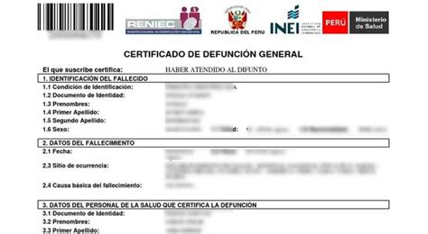 Certificado De Defunción En Perú Trámite AquÍ