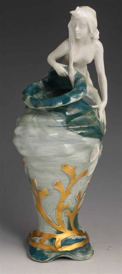 Rosenthal And Co Porcelain Mermaid Shell Vase