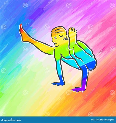Colorful Tittibhasana Yoga Pose Stock Vector Illustration Of Concept