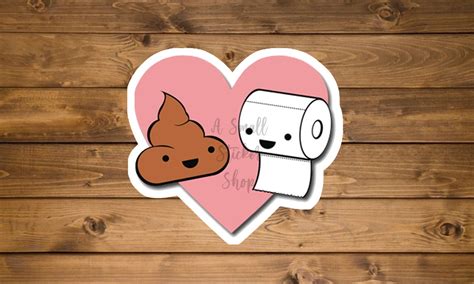 Poop And Toilet Paper Sticker Poop Emoji Sticker Cool Poop Etsy