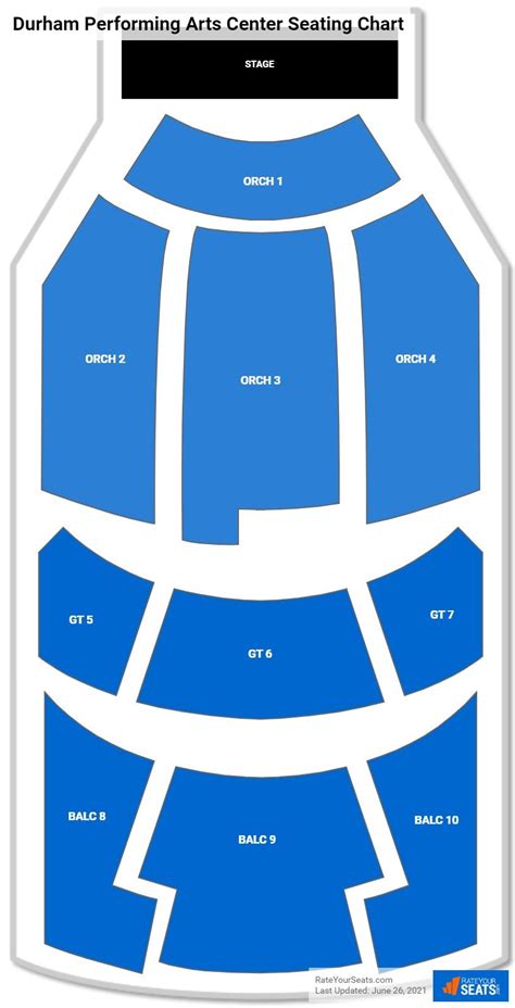 Durham Performing Arts Center Seating Chart
