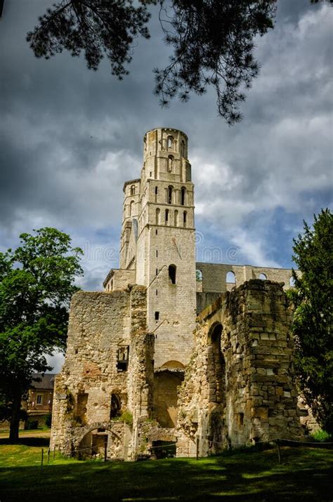 The Ruins Of Jumieges Abbey Are An Impressive Tourist Attraction In