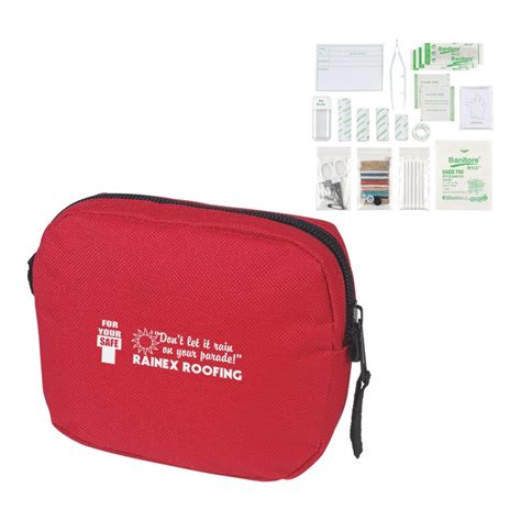 Customized First Aid Kit Red Pouch Promotional First Aid Kits