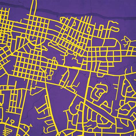 East Carolina University Campus Map Art City Prints