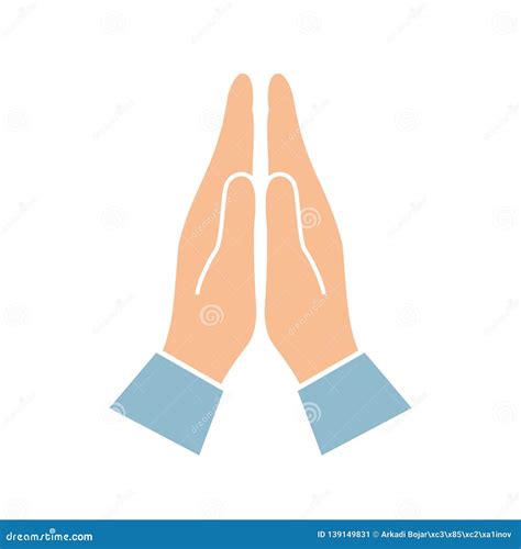 Namaste Hands Greeting Symbol Stock Vector Illustration Of Clip Fold