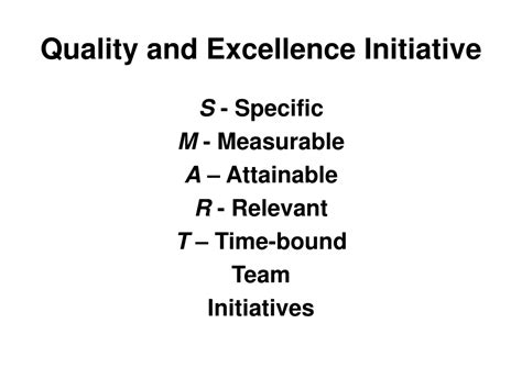 Ppt Quality And Excellence Smart Team Initiatives Powerpoint