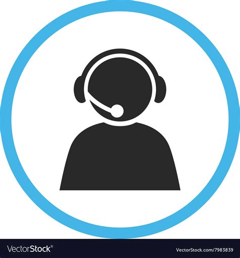 Call Center Operator Flat Rounded Icon Royalty Free Vector