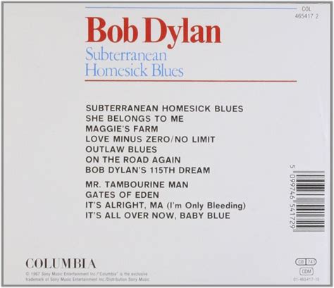 Dylan Bob Cd Subterranean Homesick Blues Musicrecords