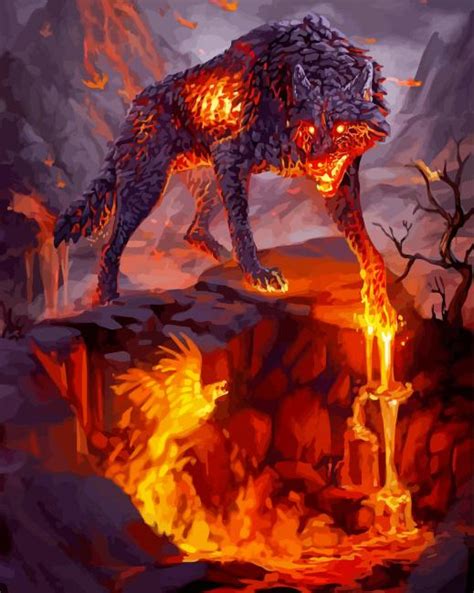 Scary Fire Wolf 5d Diamond Painting Diamondpaintart