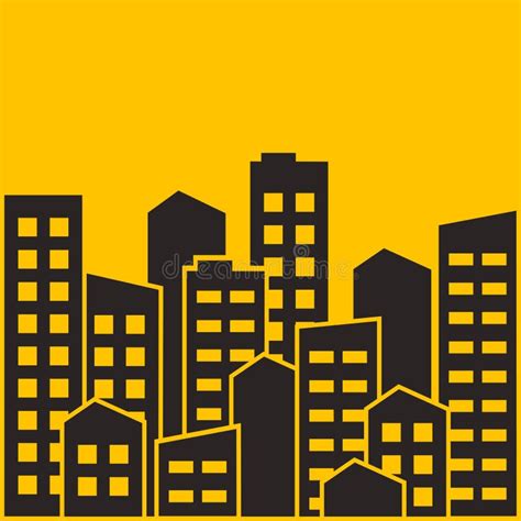 Cityscape City Modern Buildings Housing District Town Homes Vector