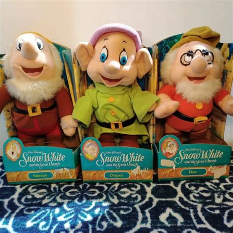 Vintage Snow White And Seven Dwarfs Doc Sneezy Dopey Plush 12” Mattel Lot Of 3 4999 Picclick