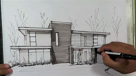 How To Draw A House With Markers Youtube