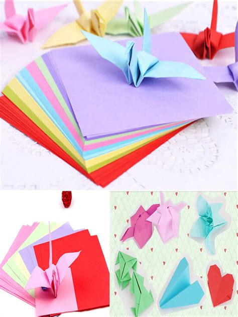 Origami Square Paper Double Sided Coloured Sheets Folded Paper Multi