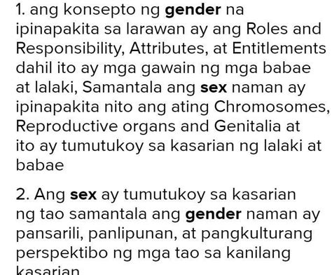 Anong Mga Konsepto Tungkol Sa Gender At Sex Ang Ipinakita Sa Larawan