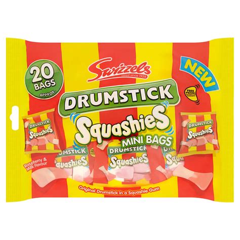 Swizzels Drumstick Squashies Original Raspberry And Milk 20 Bags 280g