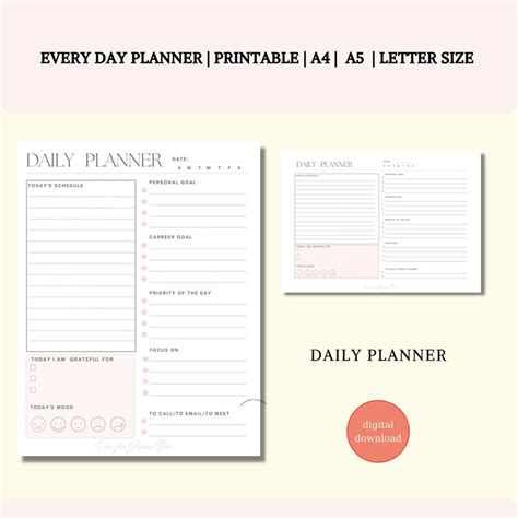 Editable Daily PLANNER To Do List Printable Productivity Etsy