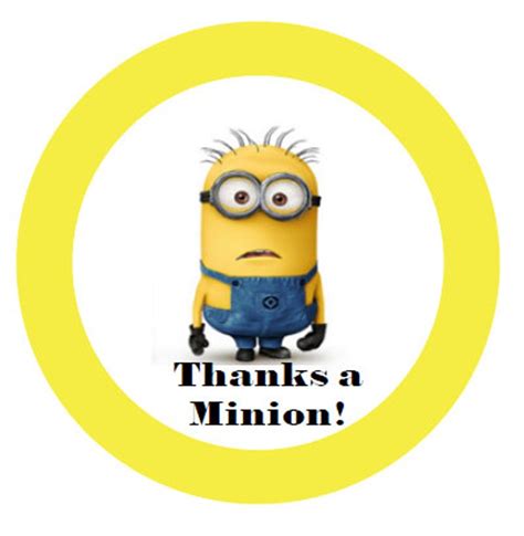 Minions Instant Download Thanks A Minion 2 Round Thank Etsy