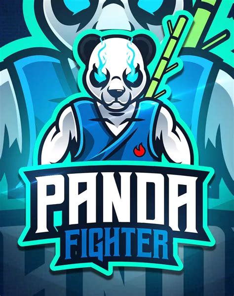 Panda Fighter Mascot And Esport Logo Template Ai Eps Panda