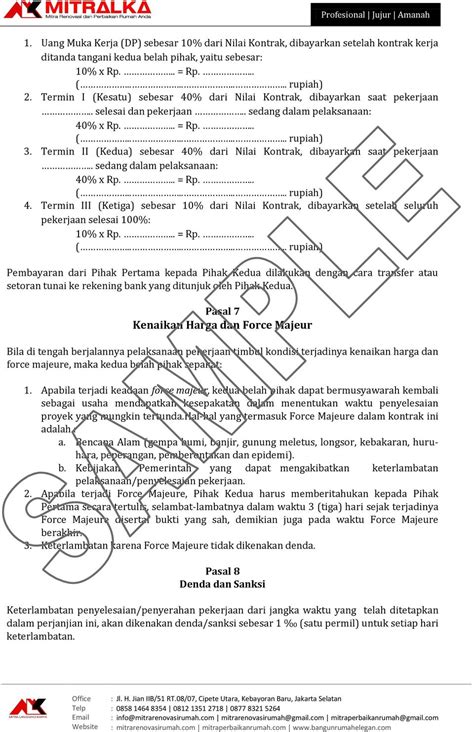 Contoh Surat Perjanjian Kso Kontraktor Surat Kso Kontraktor Pdf M Kota Kultan