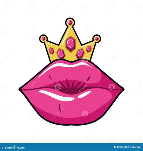 female lips pop art style isolated icon stock vector illustration of expressions makeup
