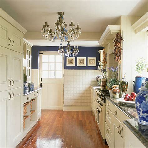 Find layout ideas for a narrow kitchen, plus inspiration for larger open plan galley kitchens. blue and white kitchen | kimsta_75 | Flickr