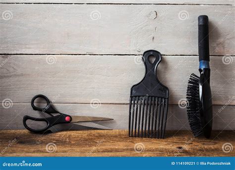 A Combs And Scissors Stock Image Image Of Graphic Hairstyle 114109221