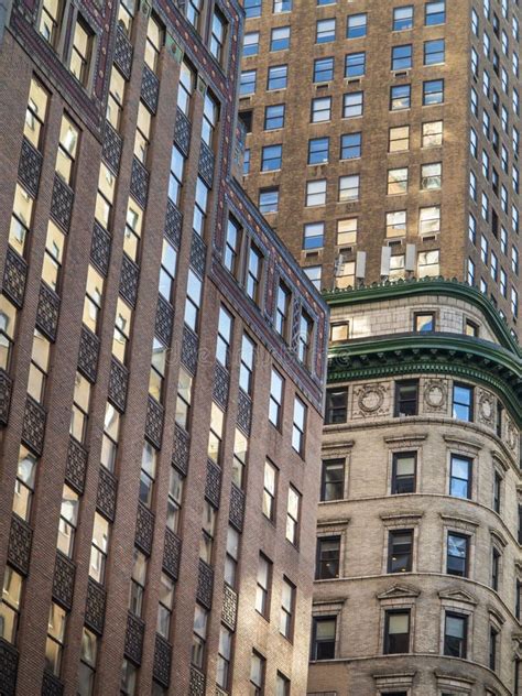 View Of Tall Brick Buildings On Manhattan Stock Image Image Of Height