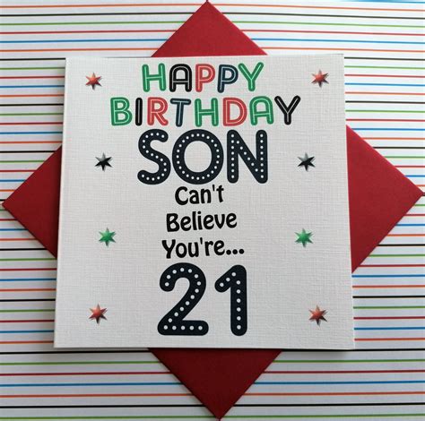 Happy 21st Birthday Son Birthday Card Etsy Uk