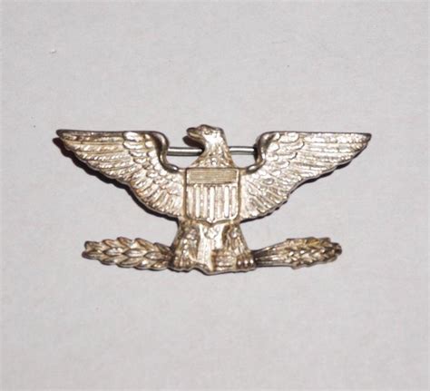 Colonel Eagle Rank Insignia Sterling Silver Wwii Us Army M0774