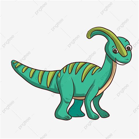 Gambar Ilustrasi Naga Bertanduk Hijau Yang Lucu Dinosaurus Lucu