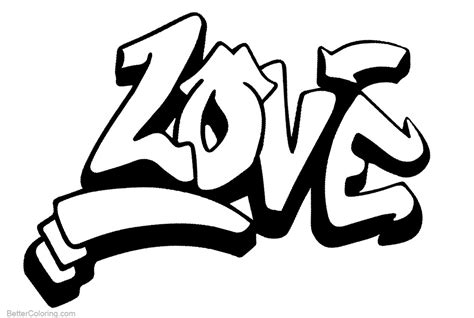 love graffiti coloring pages printable
