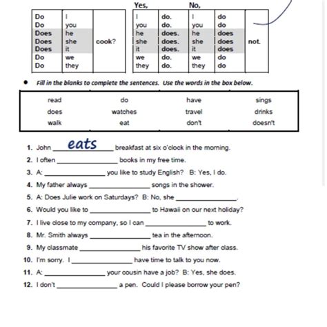 Fill In The Blanks Below To Complete The Sentences Estudiar