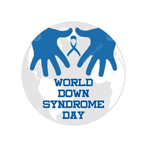 Gambar Tangan Vektor Abstrak Dunia Down Syndrome Hari Peduli Positif