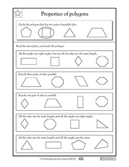 Properties Of Polygons Parallel Sides And Right Angles Rd Grade