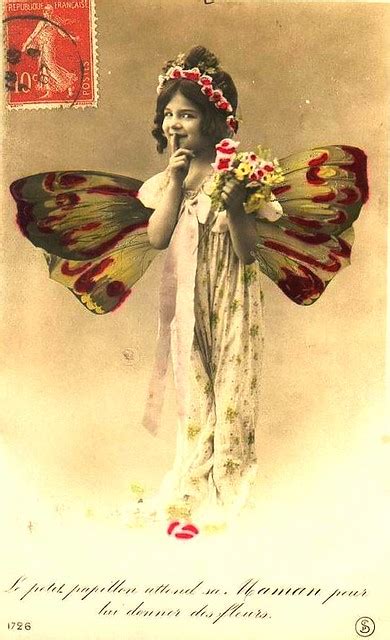 Vintage Postcard ~ Butterfly Girl Vintage Postcard