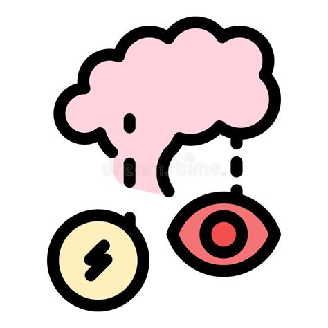 Vector De Contorno De Color De Icono De Cerebro Y Sentidos Ilustración