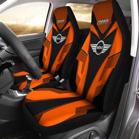 Mini Cooper Vth Car Seat Cover Set Of 2 Ver 2 Orange