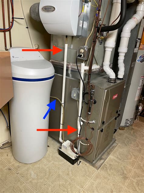 Plumbing Connect Humidifier And Furnace Drains Directly To Pipe