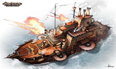 Pure Steam Ironclad Maritime Warship By 47ness On Deviantart