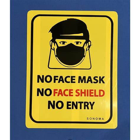 A Mart High Impact Plastic No Face Mask No Face Shield No Entry Signage