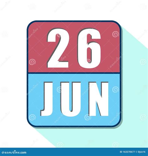 June 26th Day 26 Of Monthsimple Calendar Icon On White Background