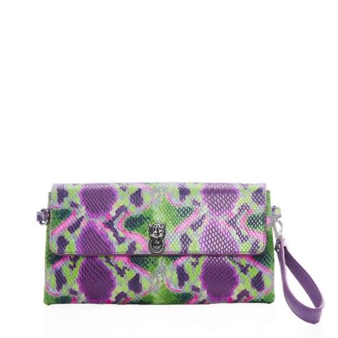 Nolah Clutch Purple Snake Snake Print Leather Bags From Moda In Pelle Uk