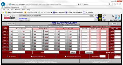 Time Card Calculator