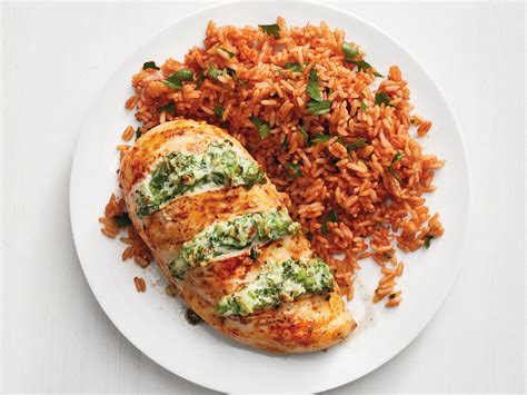 Cheesy Broccoli Stuffed Chicken With Tomato Rice Recipe Food